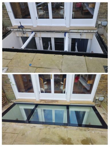 Walk-on rooflight installation